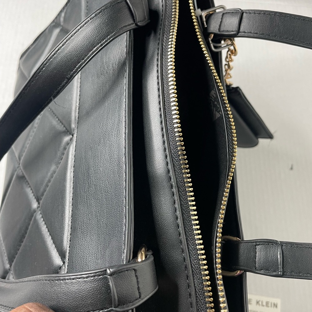 Anne Klein Quilted Tote with Card Case Black with Gold Accents. NWOT - Picture 10 of 11